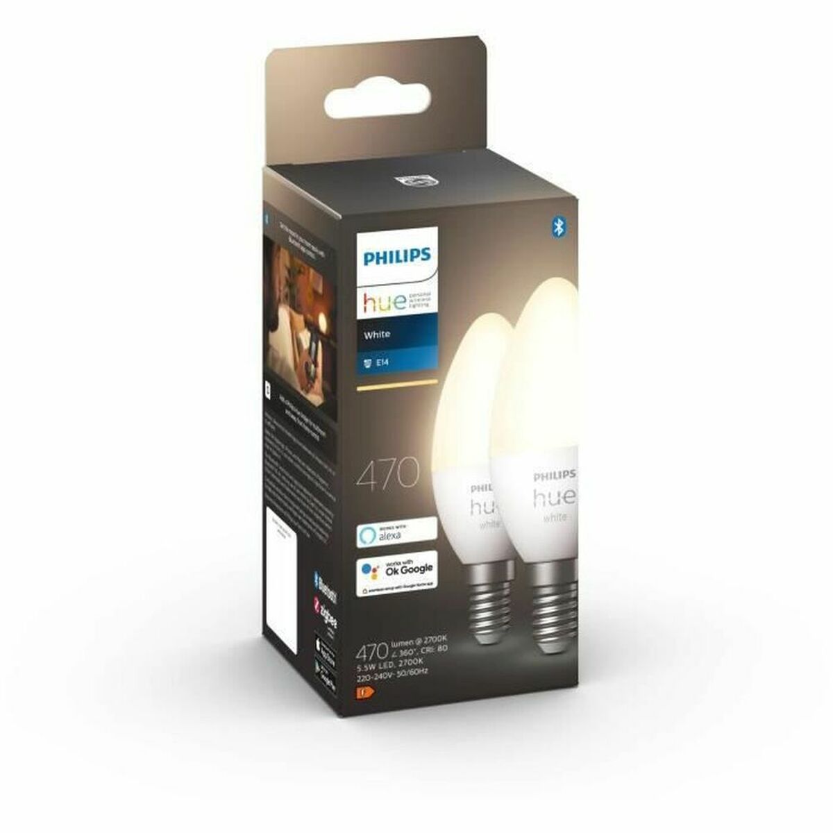 LED lemputė Philips 8719514320628 Balta F E14 E27 470 lm (2 vnt.)